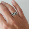 Personalized sterling silver name ring. Hand carved jewelry