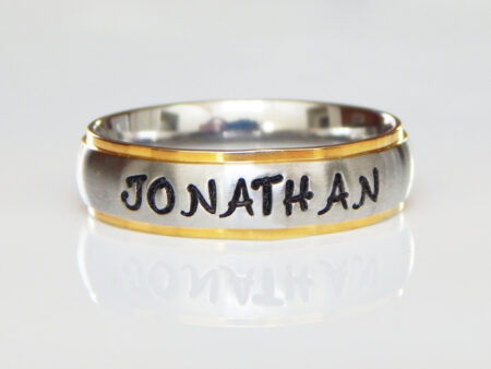 PERSONALIZED NAME RING IN STAINLESS STEEL
