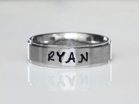 Alternative view of PERSONALIZED NAME RING IN STAINLESS STEEL