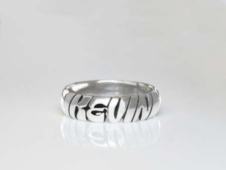 Alternative view of PERSONALIZED SLANTED NAME RING